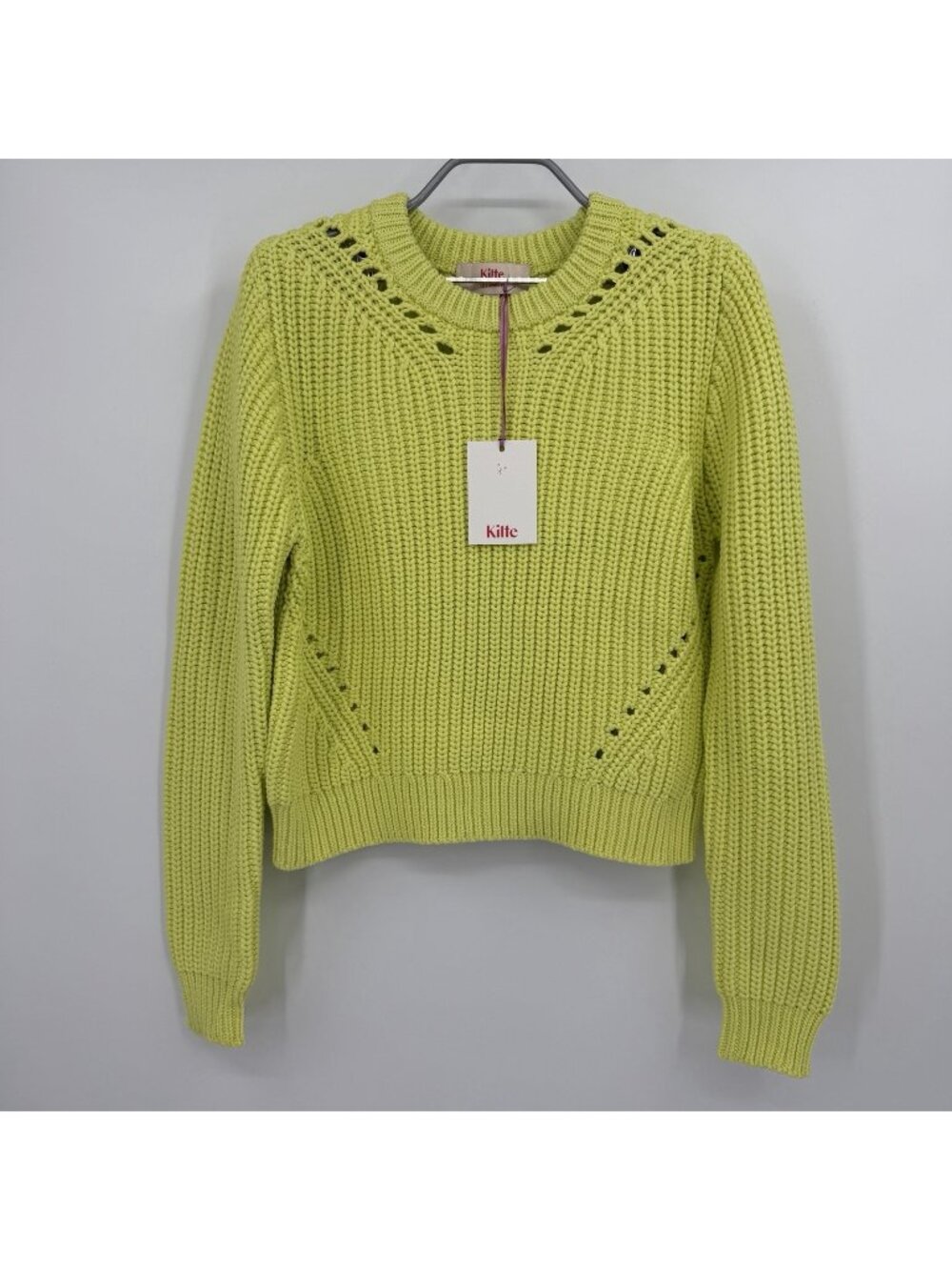 Kilte Collection Victoria Pullover Crew Neck Sweater size 1/XS-S in Lemon-Lime